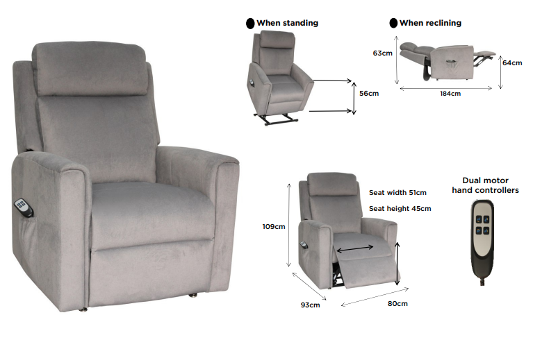 Ascot Fabric Lift Recliner