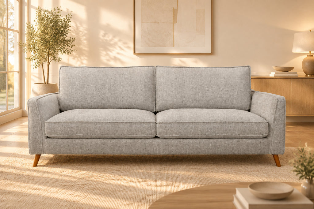 Alex 3 Seater Fabric Sofa - Glacier
