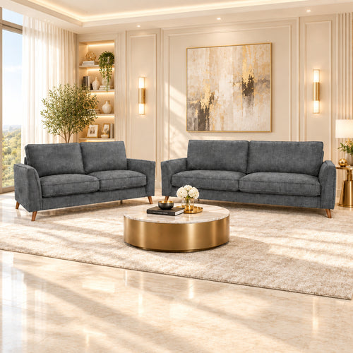 Alex 3+2 Seater Fabric Sofa Set - Anthracite