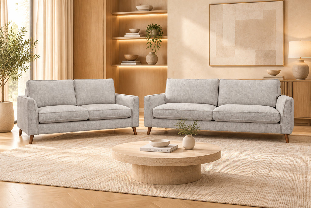 Alex 3+2 Seater Fabric Sofa Set - Glacier